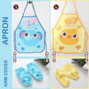 idrop Cute Cartoon Children's Apron Set / Set Apron Kanak-kanak / 可爱卡通儿童围裙套装