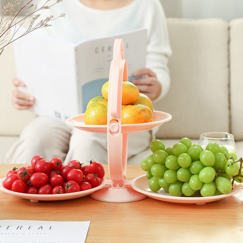 idrop 3 LAYER Portable Food Fruit & Snack Foldable Portable Dish Tray