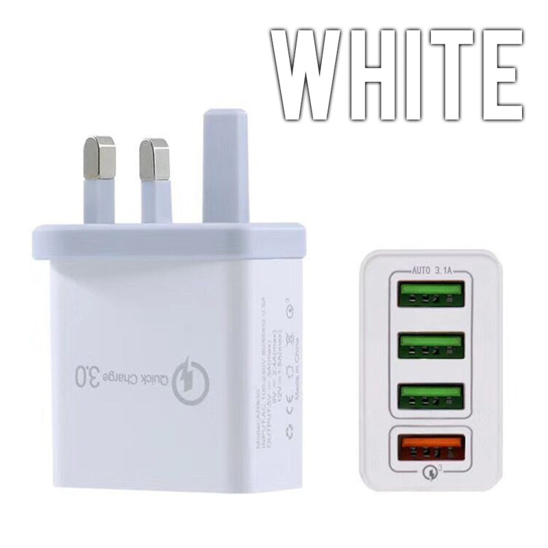 idrop 4 IN 1 Quick Charge 3.0 USB Charging 4-Port Plug ( 1pc ) / Palam Pengecasan Pantas / 快充充电插头 [ 1pc ]