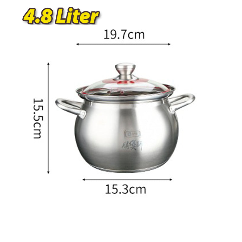 idrop [ 4.8L / 6.8L] Kitchen Cooking Soup Porridge Cauldron Stock Pot SUS304 Stainless / Steel Periuk Kuali Keluli tahan Karat /  304不锈钢膳煲师S系列高 汤锅