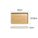 idrop Japanese Style Minimalist Food & Drink Serving Tray / Dulang Hidang Makanan & Minuman / 大号木板图案塑料面托盘