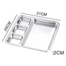 idrop [ 20cm x 21cm ] SUS304 Stainless Steel 4 Grid Compartment Korean Style Food Tray / Dulang Makanan Keluli Tahan karat / 20*21*2CM不锈钢四格韩式格盘(餐盘 )(304)