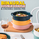 idrop [ 1000ml ] Ceramic Oven Binaural Round Baking Pan