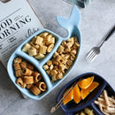 idrop [ 3 Grid ] Whale Shape Design Ceramic Plate / Pinggan Seramik Bentuk Ikan / 陶瓷碟 鲸鱼分格陶瓷盘(格)