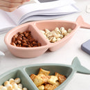 idrop [ 2 Grid ] Fish Shape Design Ceramic Plate / Pinggan Seramik Bentuk Ikan / 陶瓷碟鱼形分格陶瓷碟(2格)23*11CM