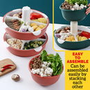 idrop [ 3 LAYER ] Multilayer Kitchen Rotating Hotpot Steambot Food Meat Vegetable Display Platter