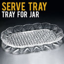 idrop 2pcs Home Confectionary Glass Jar and Glass Serve Tray