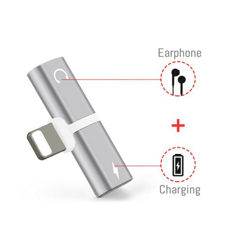 idrop 2 IN 1 Lightning Splitter Adapter [Audio/Call/Charge] Compatible for iPhone 7/8/X