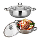 idrop 32CM Kitchen Cooking Hot Pot with Glass Lid