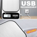 idrop USB Rechargeable Digital Weighing Electronic Kitchen Scale / Mesin Timbang Dapur Elektronik / 充电秤(秤盘不锈钢拉丝 的) [ 3000G / 0.1G ]