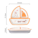 idrop Childrens Sail Boat Shape Ceramic Plate / Pinggan Makan Seramik Kanak Kanak Bentuk Kapal / 陶瓷帆船儿童餐盘