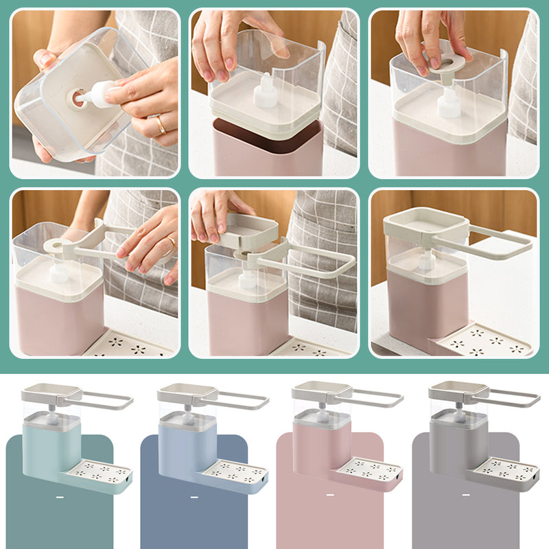 idrop Household Dishwashing Soap Liquid Press Dispenser Storage