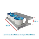 idrop Double Layer Aluminium Alloy Seasoning Rack + 3PCS Jar / Rak Dapur + 3PCS Bekas Perencah / 厨房架+3PCS调味罐