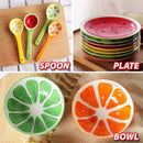 idrop [ 3PCS Set ] Ceramic Fruit Design Tableware Bowl Plate Spoon / Set Mangkuk Pinggan dan Sudu Seramik / 陶瓷套装 陶瓷水果三件套(5"碗,8"盘,1勺 子)
