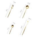 idrop 4PCS Golden Stainless Steel Kitchen Utensil Spoon Fork Knife Set