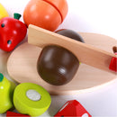 idrop WOOD TOYS - FRUIT SET - Children Food Cutting Toy Box Set