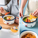 idrop [ 1000ml ] 15CM Ceramic Noodle Bowl with Glass Lid Cover / Mangkuk Mee Seramik 15CM dengan Penutup Kaca / 1000ML太空手机支架陶瓷 面碗(15CM)