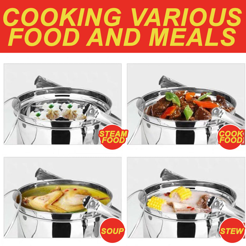 idrop [ 9L / 7L ] Kitchen Thermal Insulated Cooker & Steamer Cooking Pot with Handle / Periuk Masak & Stim / 厨房保温锅蒸锅带手柄