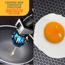 idrop [ 32 / 34CM ] Inner Honeycomb Nonstick Scratch Resistant Cooking Wok Frying Pan / Periuk Kuali Memasak Tidak Lekat / 32CM/34CM内蜂窝单柄特厚不粘炒锅(可立玻璃盖 )