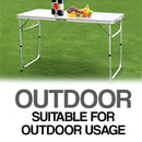 idrop Foldable Aluminium Table with 4 Stools Outdoor Set