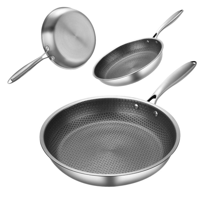 idrop [ 24CM - 30CM ] Inner Honeycomb Nonstick Single Handle Frying Pan with Glass Lid Cover / Periuk Masak Tidak Lekat dengan Penutup Kaca / 24CM - 30CM 内蜂窝不粘单柄煎锅带玻璃盖盖 [ 24CM / 26CM / 28CM / 30CM ]