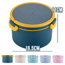 idrop Round Wheat Plastic Food Lunchbox / Bekas Bekal Makanan Mudah Alih / 小麦圆形饭盒套装 [ FREE SPOON / FORK / CHOPSTICK ] [ 16.5cm X 11cm ]