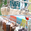 idrop [ 36Pcs Clipper ] Stainless Steel Clothing Laundry Railing Shelf Rack