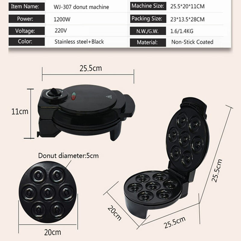 idrop [ 7 SLOT ] Donut Maker Machine Nonstick Coating 1200W 220V / Mesin Pembuat Donut / 1200W甜甜圈机