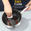 idrop [ 18CM ] Stainless Steel SUS316 Nonstick Honeycomb Single Handle Milk Pot + Steamer Layer / Periuk Masak Susu Keluli Tahan Karat + Pengukus / 316不锈钢双面蜂窝单柄奶锅+蒸笼18CM