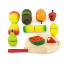 idrop WOOD TOYS - FRUIT SET - Children Food Cutting Toy Box Set