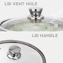 idrop 32CM Kitchen Cooking Hot Pot with Glass Lid