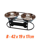 idrop Elevated Steel Double Feeder For Pet Cat & Dog / Tempat Makan Haiwan Peliharaan Kucing & Anjing Dua Dalam Satu / 高架钢制双喂食器，适用于宠物猫狗