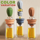 idrop [ 180ml ] Kitchen Glass Bottle Oil Jar with Silicone Brush / Bekas Botol Kaca Simpanan Minyak Perencah / 180ML油瓶刷(定量硅胶刷头油瓶)