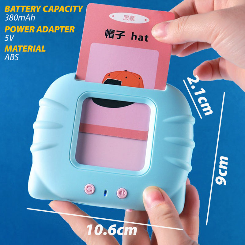 idrop [ ENGLISH CHINESE ] Children Bilingual Puzzle Card Learning Toy / Permainan Pembelajaran Dwibahasa Kanak-Kanak / 益智卡片早教机(USB 充电)