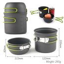 idrop Outdoor Camping Aluminium Alloy Cooking Pot & Cup Set with Eating Utensils / Set Periuk Memasak Berkhelah & Perkakas Makan / 户外单人1人炉头套锅不粘锅 便携式超轻野营野餐锅具炊具