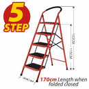 idrop [ 4 STEP / 5 STEP ] Sturdy Foldable Steel Ladder / Tangga Lipat Keluli Kukuh 4 & 5 Lapisan / 红梯普通款4 & 5步梯