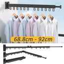idrop Wall Mounted Foldable Aluminium Laundry Drying Rack / Rak Sidai Baju Boleh Lipat / 太空铝二折黑色双用按装晒衣架