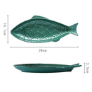 idrop Ceramic Fish Shape Design Food Plate / Pinggan Penghidang Makanan Bentuk Ikan / 陶瓷鱼形盘