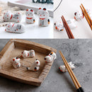 idrop [ 5PCS ] Ceramic Lucky Cat Chopstick Holder / Pemegang Chopstick Kucing / 陶瓷招财猫筷子架(5个套)