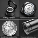 idrop [ 800ml ] Premium High Grade Glass Drinking Flask Bottle With SUS304 Stainless Filter / Botol Minuman Kaca Gred Tinggi Dengan Penapis Keluli Tahan Karat / 茶杯男款玻璃高档防摔双层防烫男士水杯新款分离式泡茶杯高端