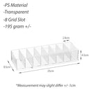 idrop [ 8 SLOT ] Table Desktop USB Data Cable & Accessory Storage Box / Kotak Penyimpanan Kabel USB & Aksesori / 塑料透明8格不带盖桌面数据线收纳盒(桌面数据线收纳神器)25*8.5*4.8CM