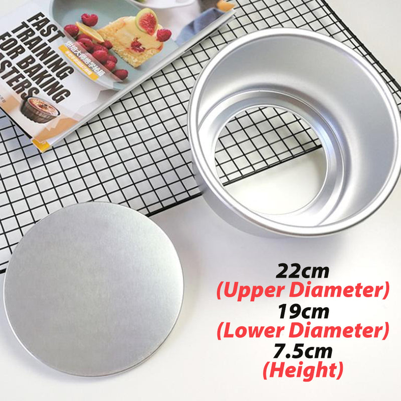 idrop [ 8in ] Bevelled Edge Aluminium Cake Mold with Movable Bottom Lid / Acuan Kek Aluminium / 铝饼模