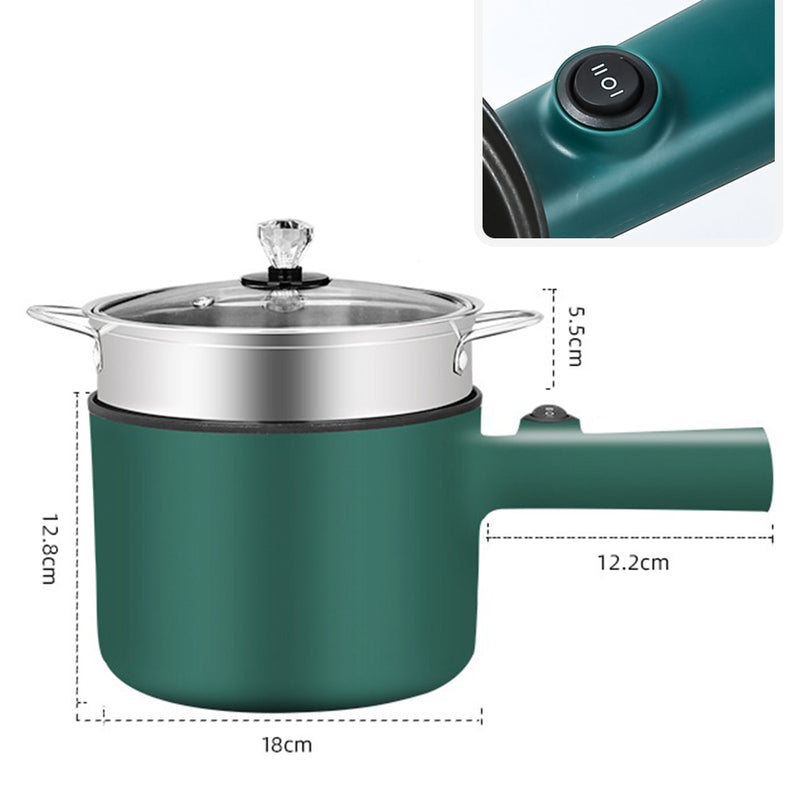 idrop [ 18CM ] 600W Electric Skillet Cooker Pot with Steamer / Kuali Memasak dan Stim Elektrik / 18CM电煮锅带蒸笼600W