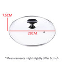 idrop 28CM Cooking Pan Pot Tempered Glass Lid Cover / Penutup Gelas Kaca Periuk Kuali 28CM / 28CM蒸锅锅玻璃盖盖