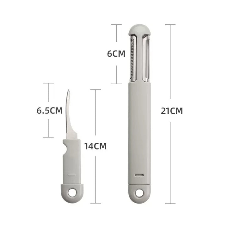 idrop [ 3 IN 1 ] Multifunction Vegetable Slicer Scraper & Shrimp Peeler Knife / Pemotong & Pengupas Sayur & Udang Pelbagai Guna / 三合一削皮神器户外便携刮皮刀多功能虾线刀刨家用水蔬菜土豆神器