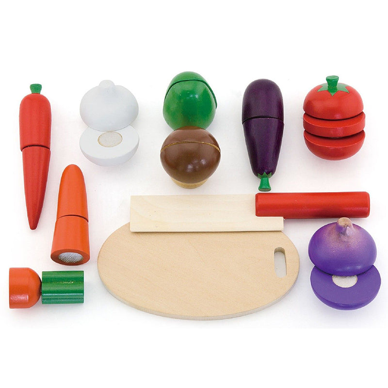 idrop WOOD TOYS - VEGETABLE VEGGIES SET - Children Food Cutting Toy Box Set