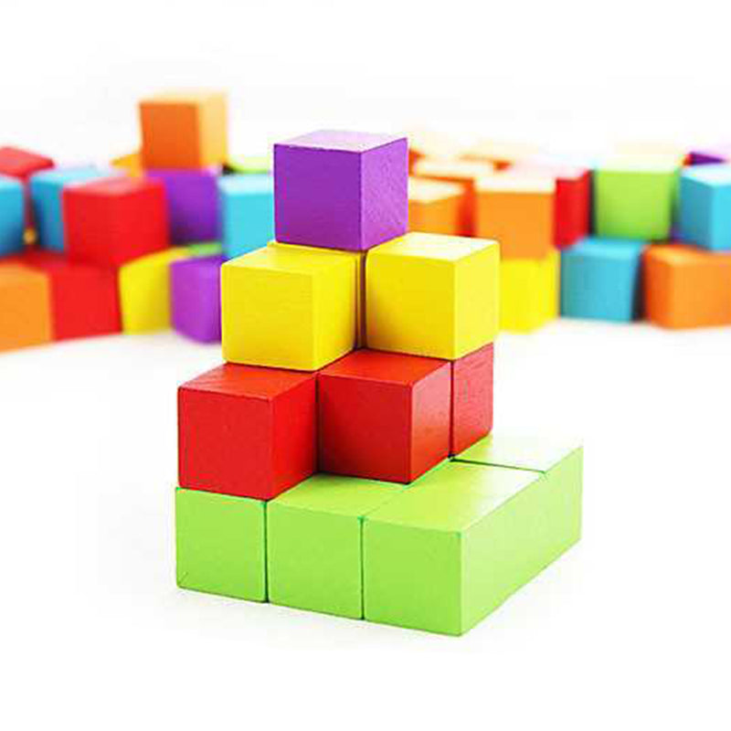 idrop Colorful Wooden Cube Toy [ 100pcs ]