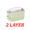 idrop [ 1200ml 2 LAYER / 1800ml 3 LAYER ] Heat Insulated Portable Lunchbox / Bekas Makanan Mudah Alih / 二&三层长方形U形扣饭盒