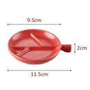 idrop Ceramic Seasoning Saucer Plate Leaf Design / Piring Seramik Penghidang Perencah Perasa / 陶瓷碟 4.5^树叶分格陶瓷调味碟11.5*9.5CM