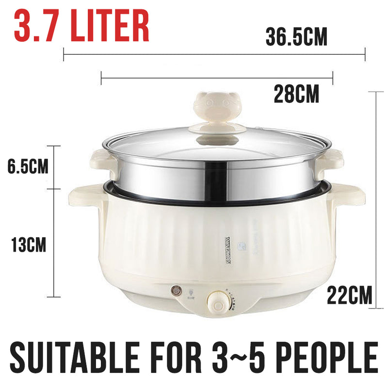 idrop [ 2 LAYER ] [ 28CM ]Multifunction Household Electric Cooker Pot & Steamer Layer [ 3.7 L ]